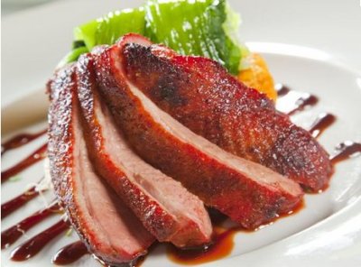 Seared duck breasts with soy,  honey and ginger