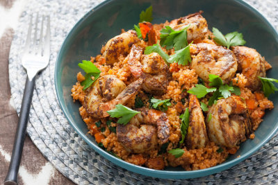 North African Spiced King Prawns